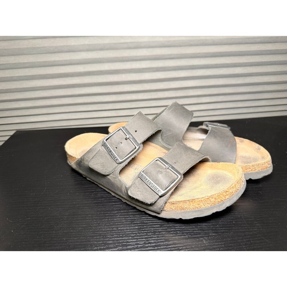 Birkenstock Arizona Black Sandals Womens Size 37 US 6 Birko Flor Comfort Slides - Picture 6 of 9